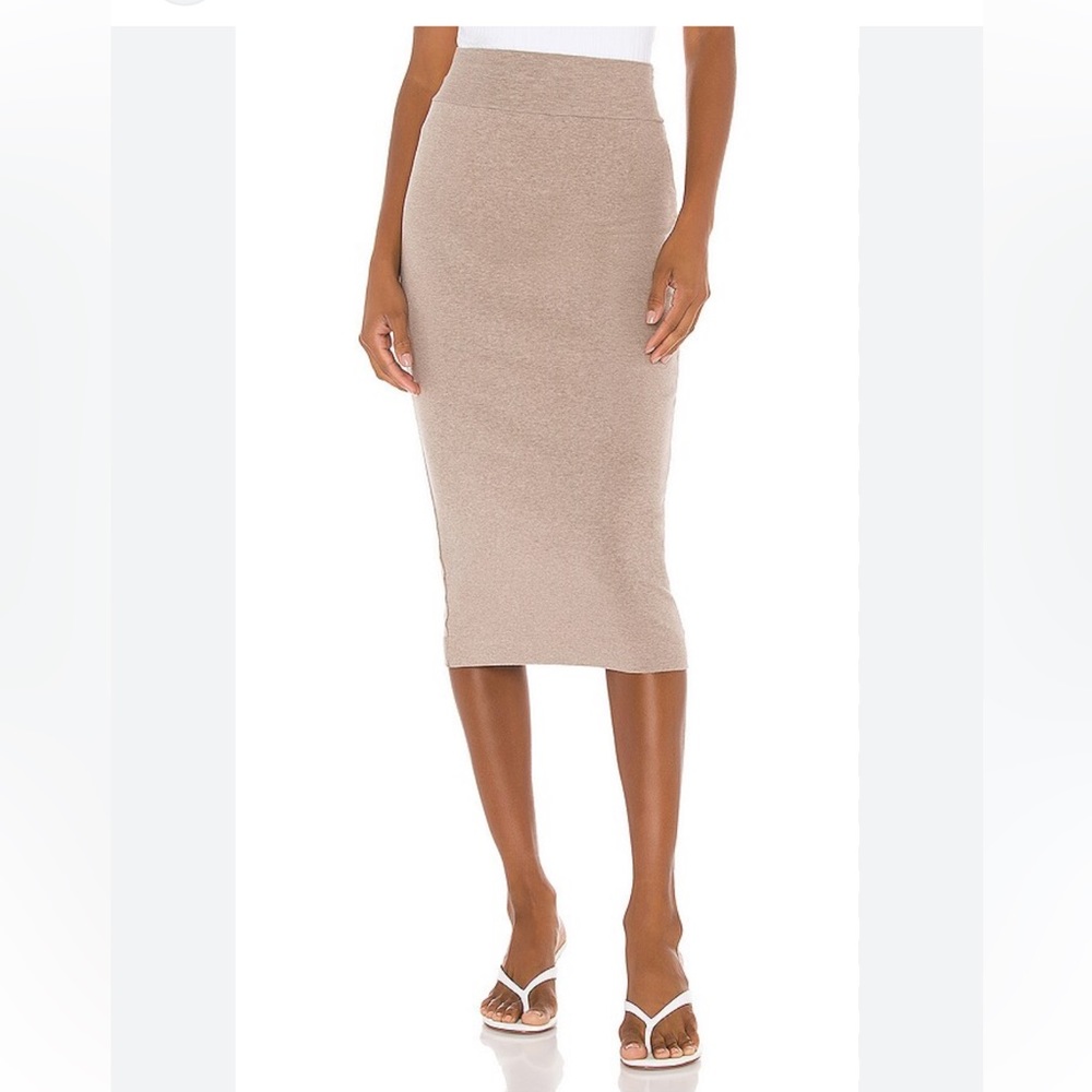 Good American Taupe Knit Pencil Skirt